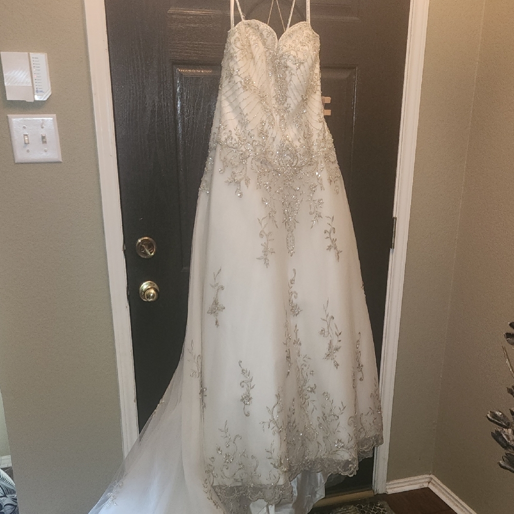 Allure Bridals Ivory Dress with Metallic Highlights